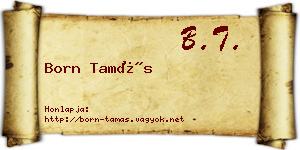 Born Tamás névjegykártya