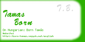 tamas born business card